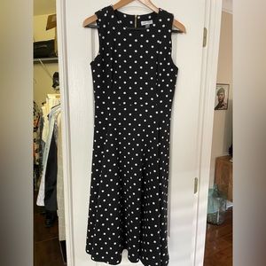 Black and white polka dot dress.